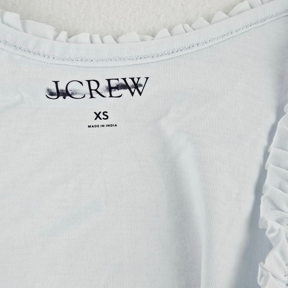 J. Crew Light Blue Ribbed Tank with Ruffle Trim - Picture 4 of 10